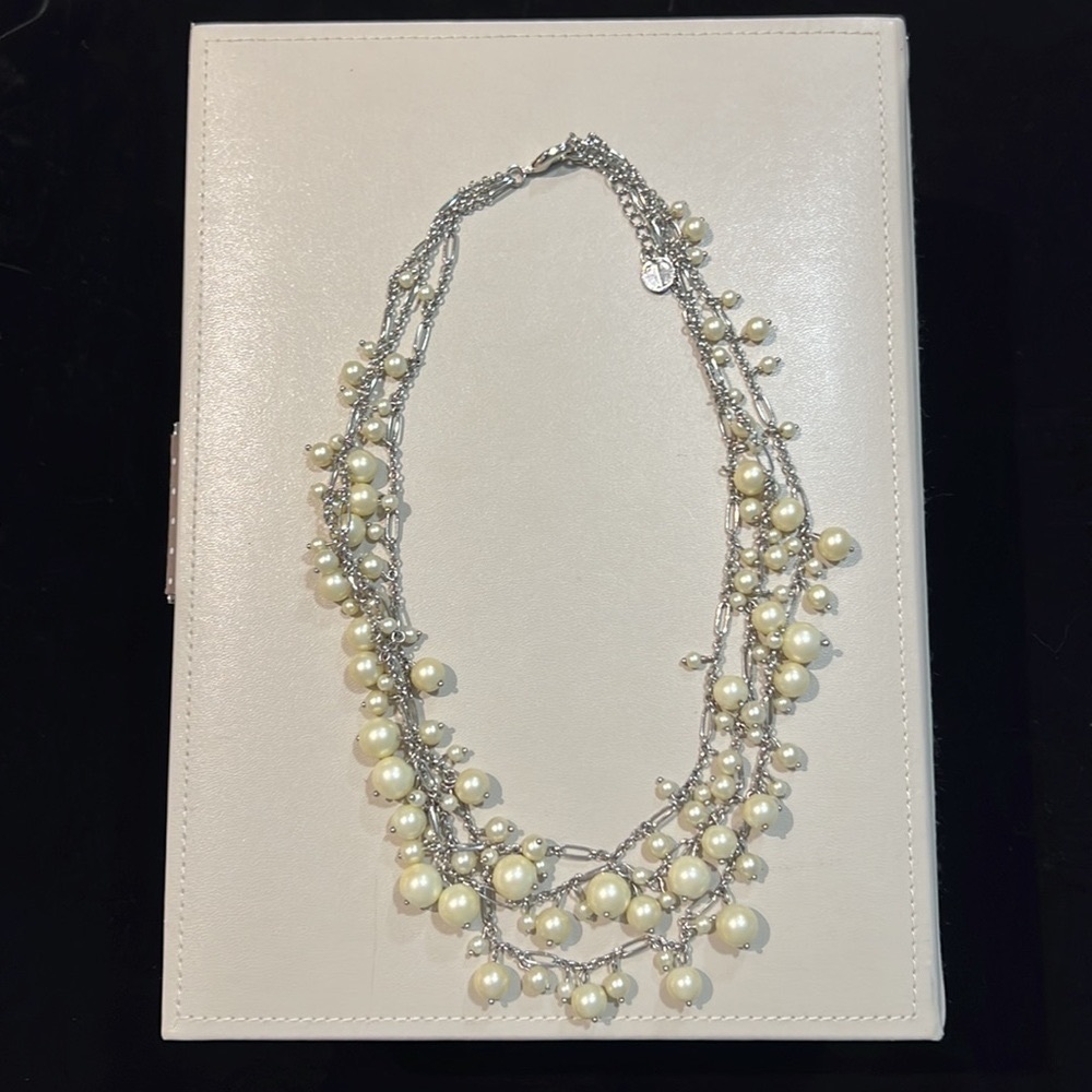 Talbots Multi strand ivory simulated pearl necklace.